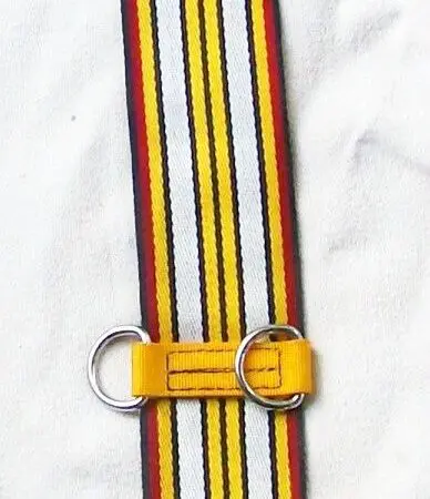 Leather horse girth with metal buckles