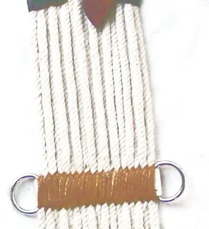 Equestrian girth with buckles and rings