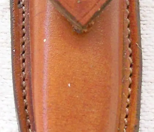 Leather knife sheath with button closure