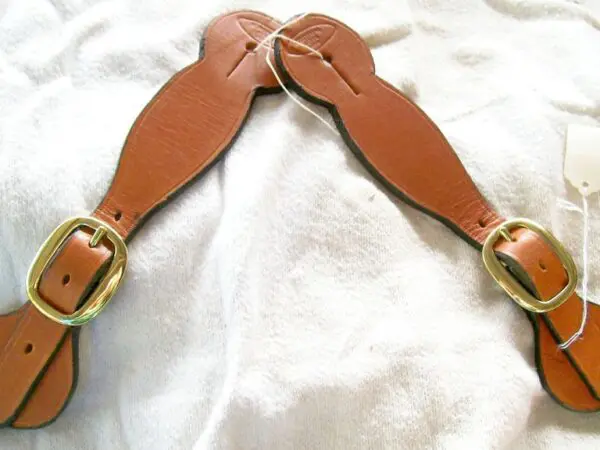 Pair of brown leather straps
