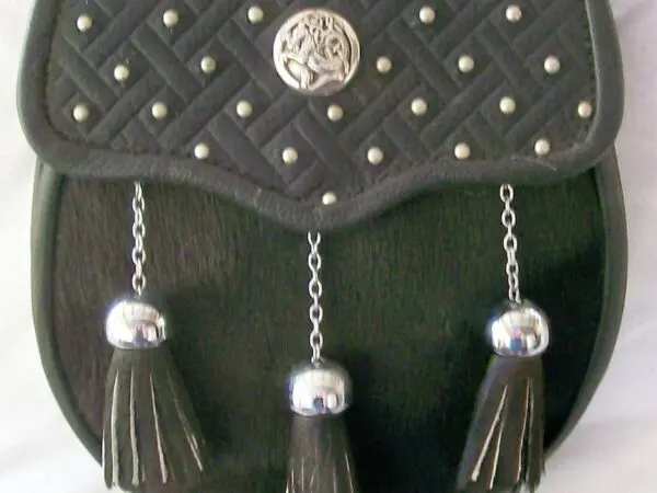 Decorative purse featuring metal embellishments