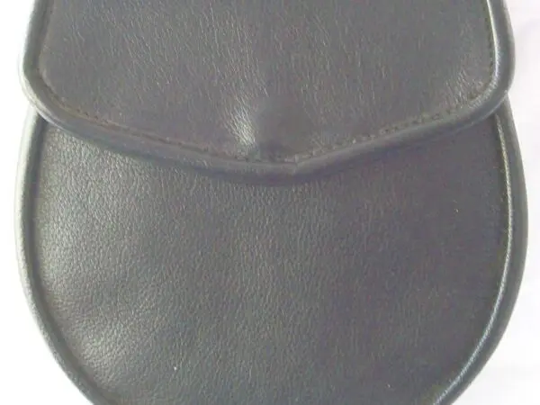 Simple black leather accessory pouch