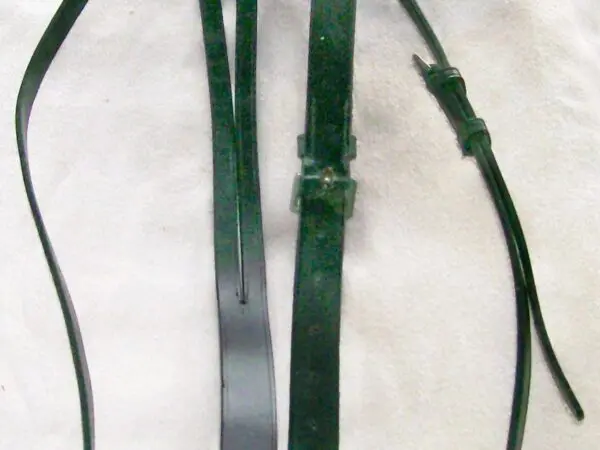 Dark leather straps for horse riding