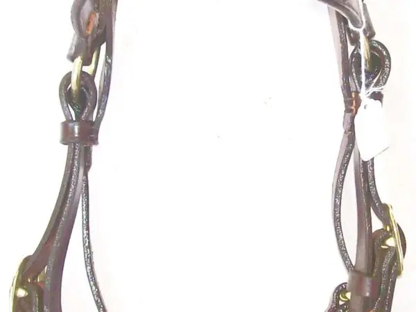Western-style brown leather horse bridle