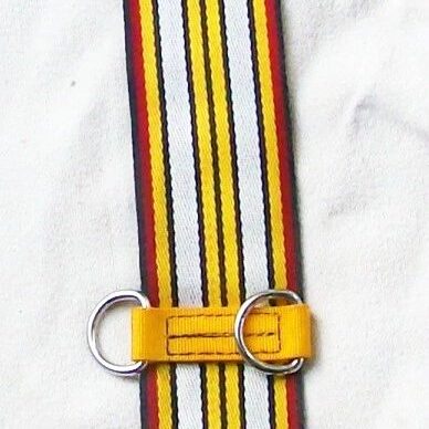 Leather horse girth with metal buckles