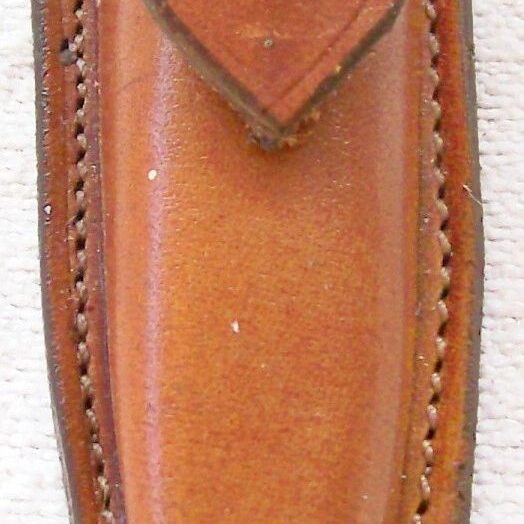 Leather knife sheath with button closure