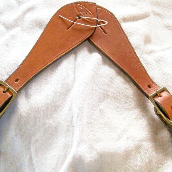 Leather straps on white background