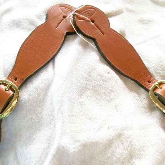 Pair of brown leather straps