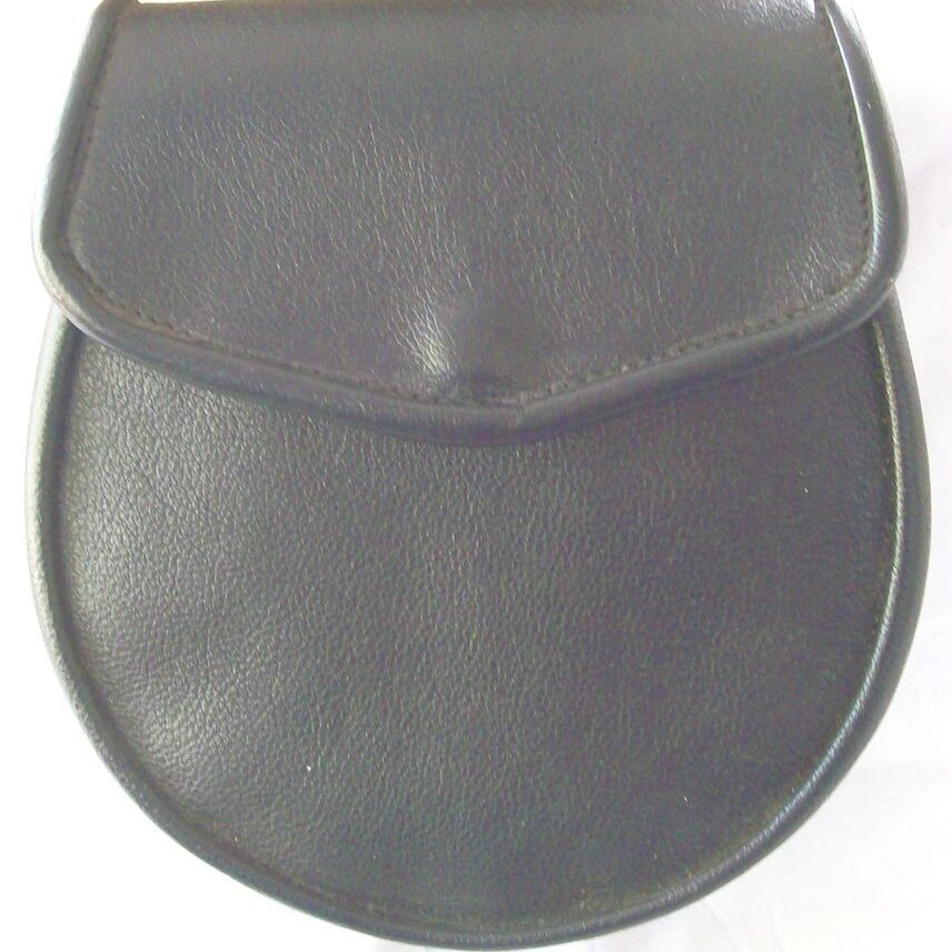 Simple black leather accessory pouch
