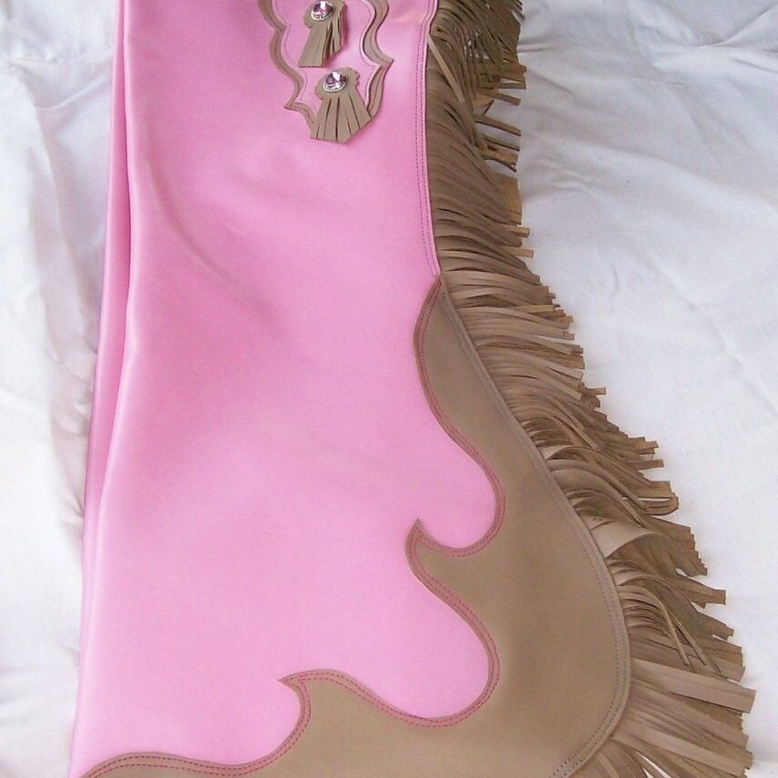 Western-style chaps with fringe