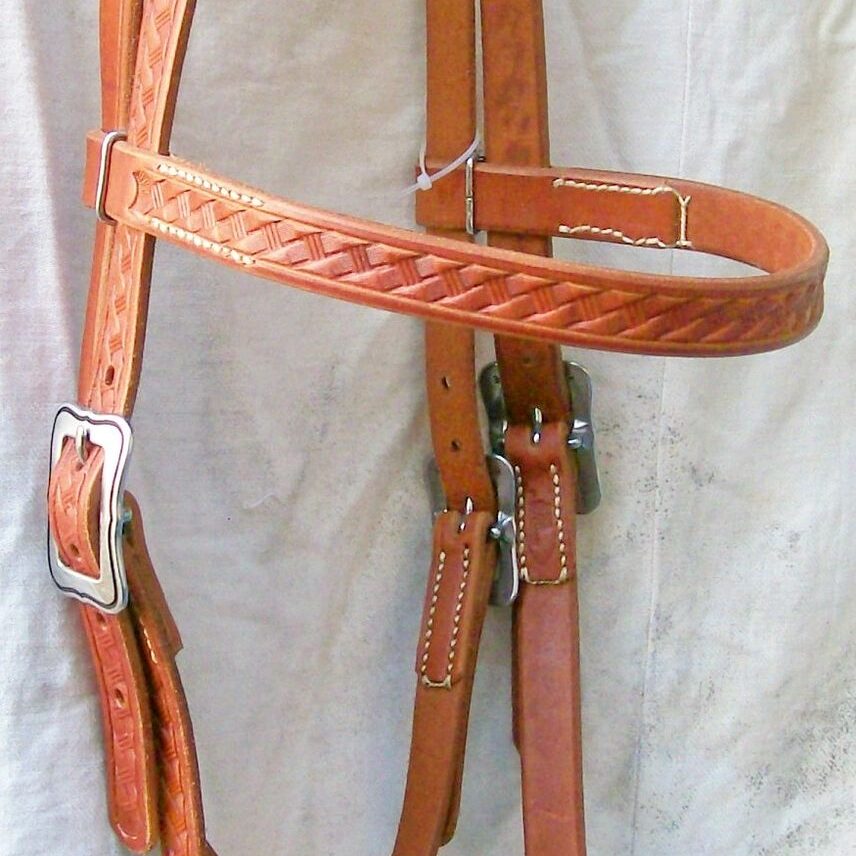 Detailed brown leather bridle