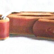 Stylish leather belt laid flat